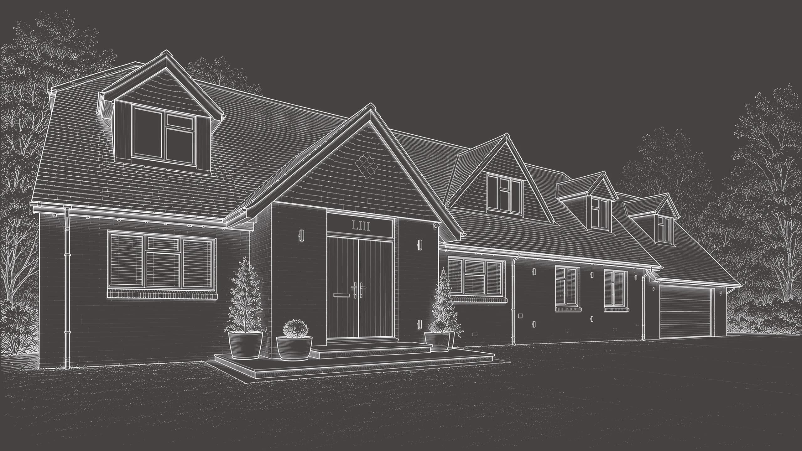 Architectural illustration of a South East England family home